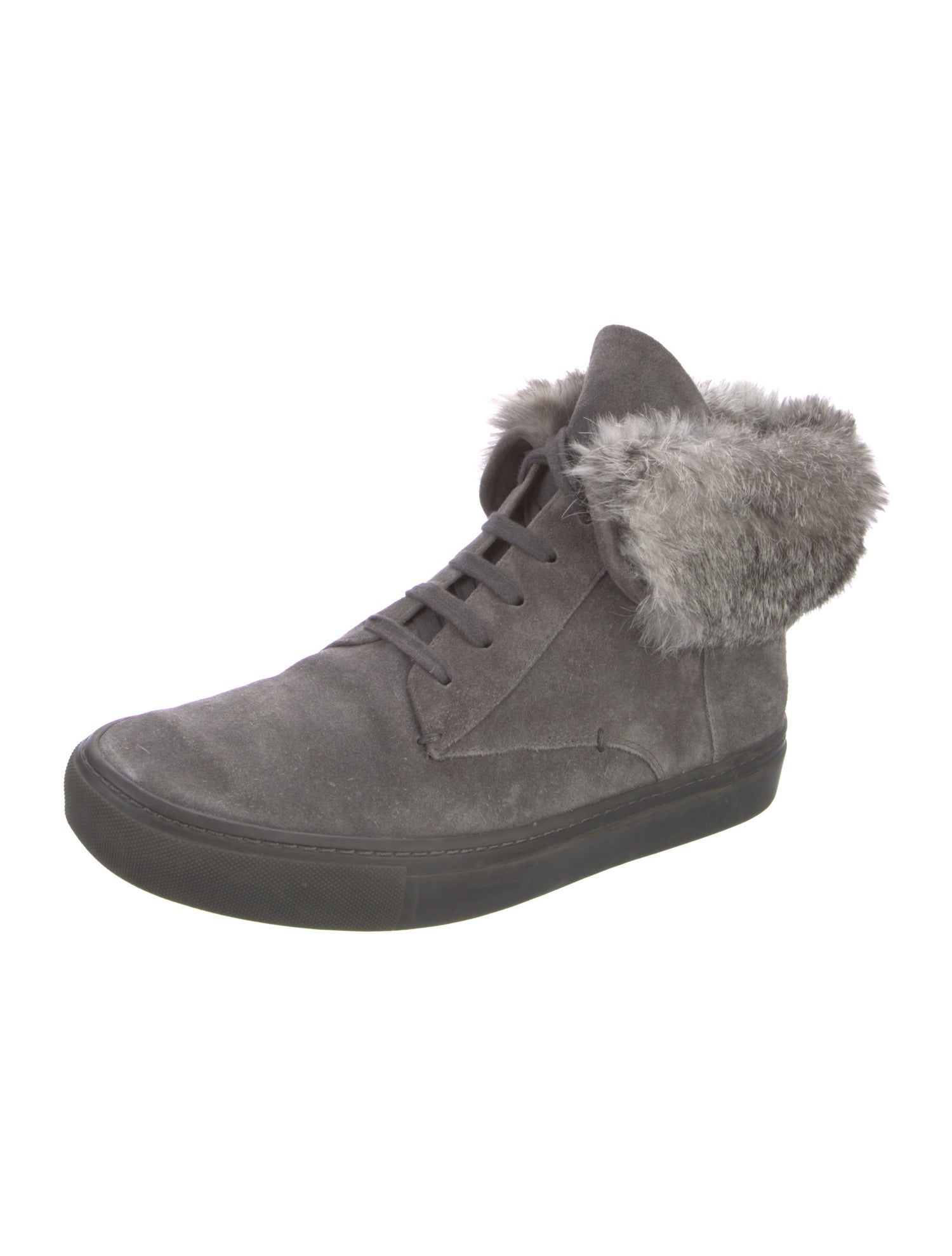 Vince Suede Fur Trim Sneakers