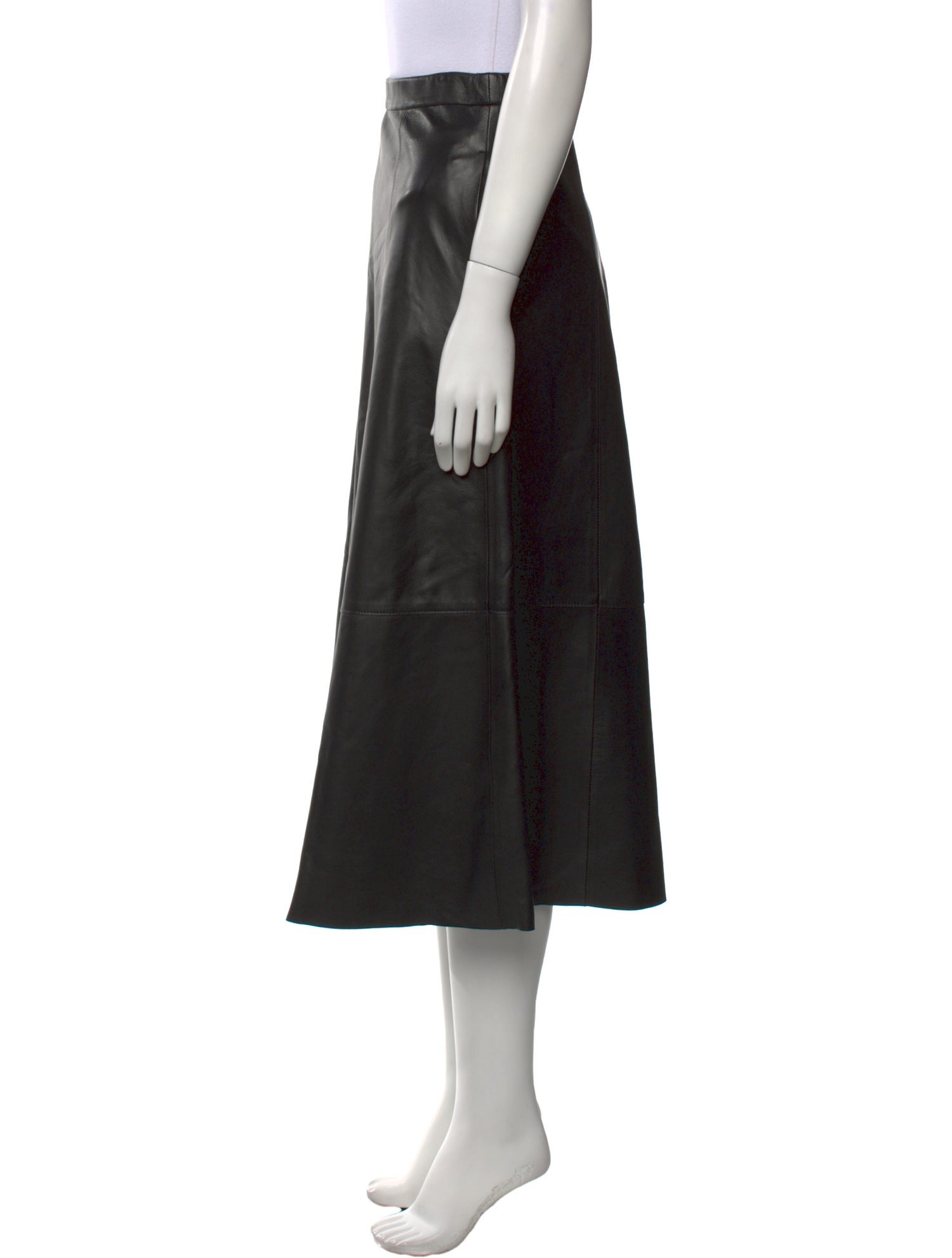 Vince Lamb Leather Midi Length Skirt