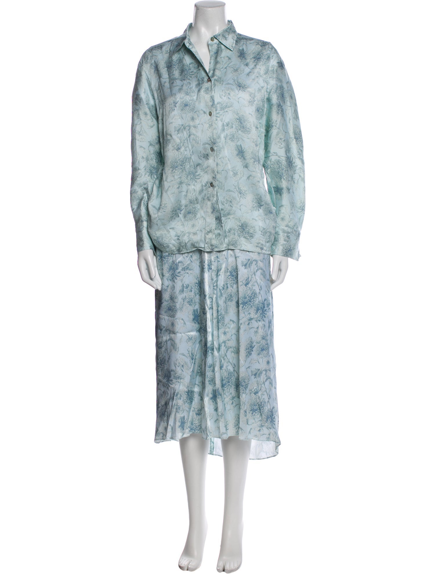 Vince Silk Printed Skirt Set