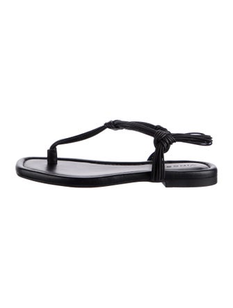 Vince Leather T-Strap Sandals