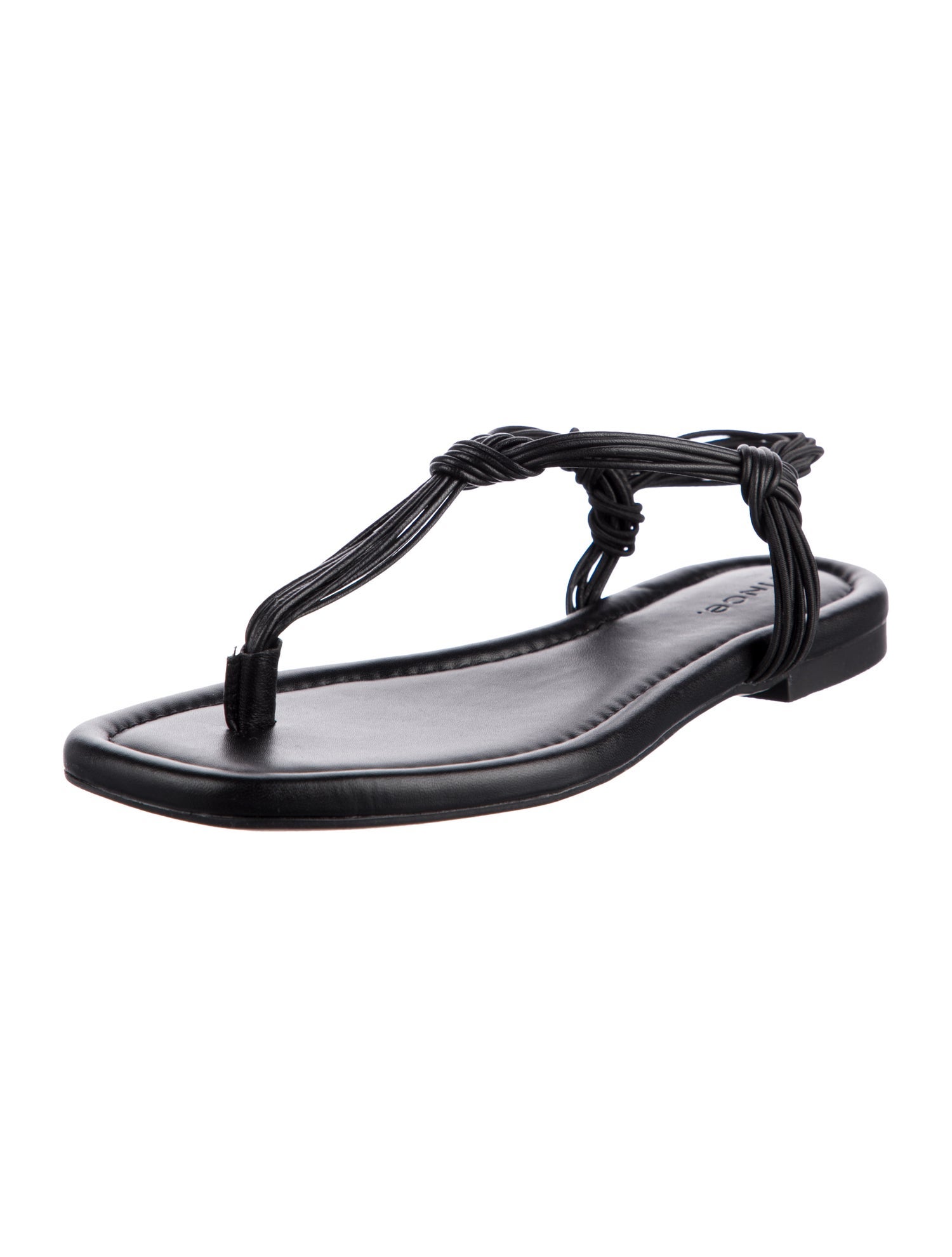 Vince Leather T-Strap Sandals