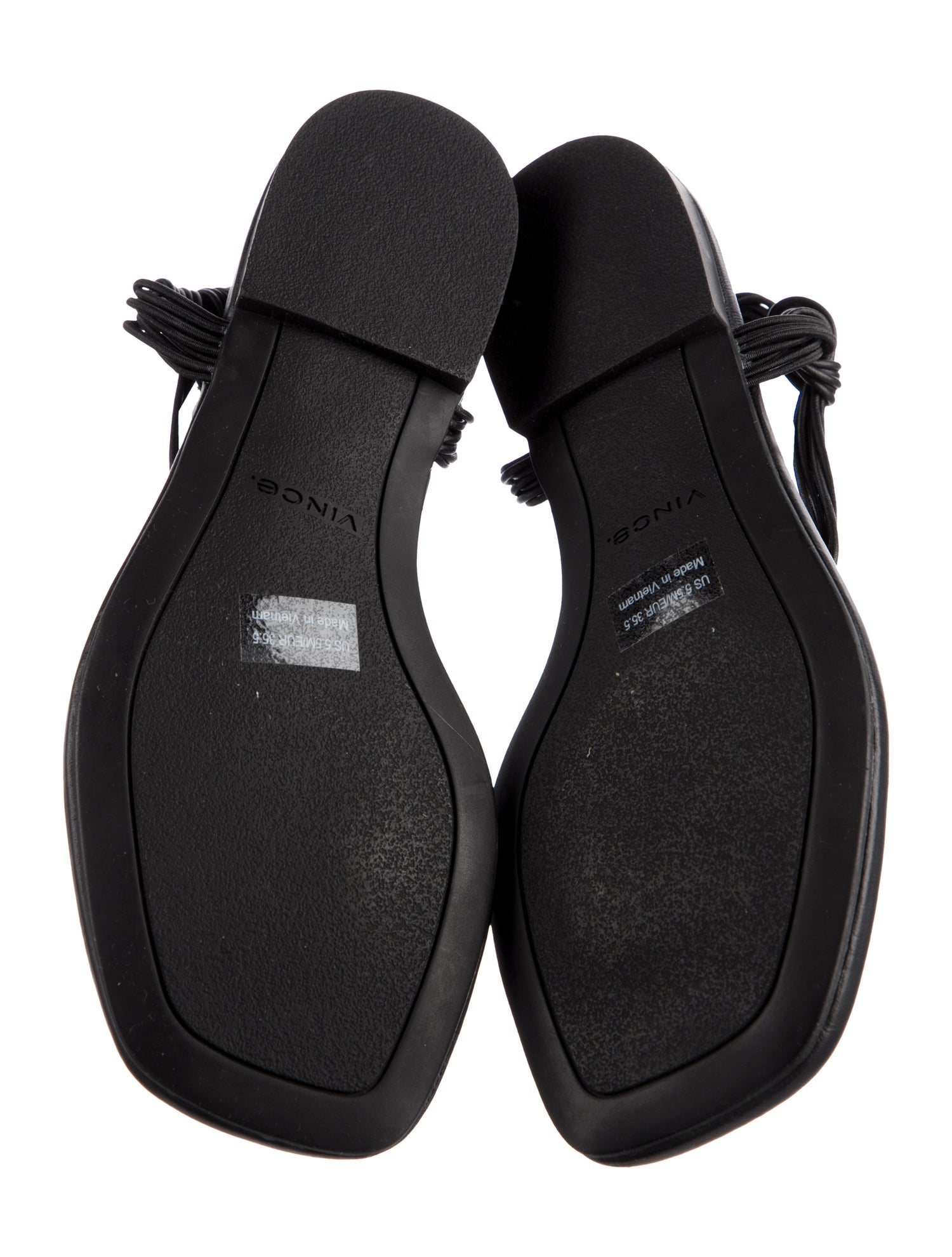 Vince Leather T-Strap Sandals