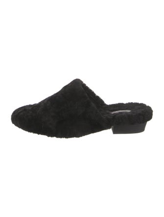 Vince Shearling Fur Trim Mules