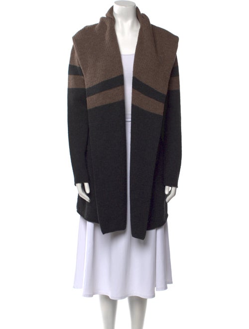 Vince Colorblock Pattern Open Front Sweater