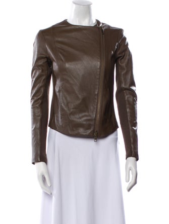 Vince Lamb Leather Biker Jacket