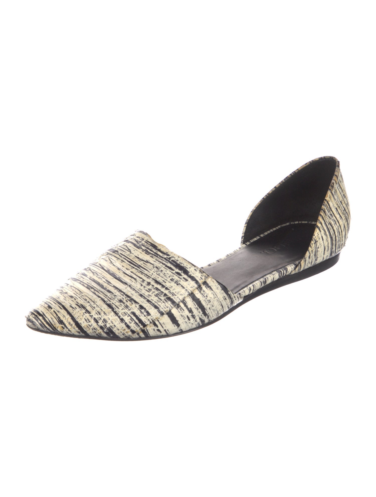 Vince Leather Printed D'Orsay Flats