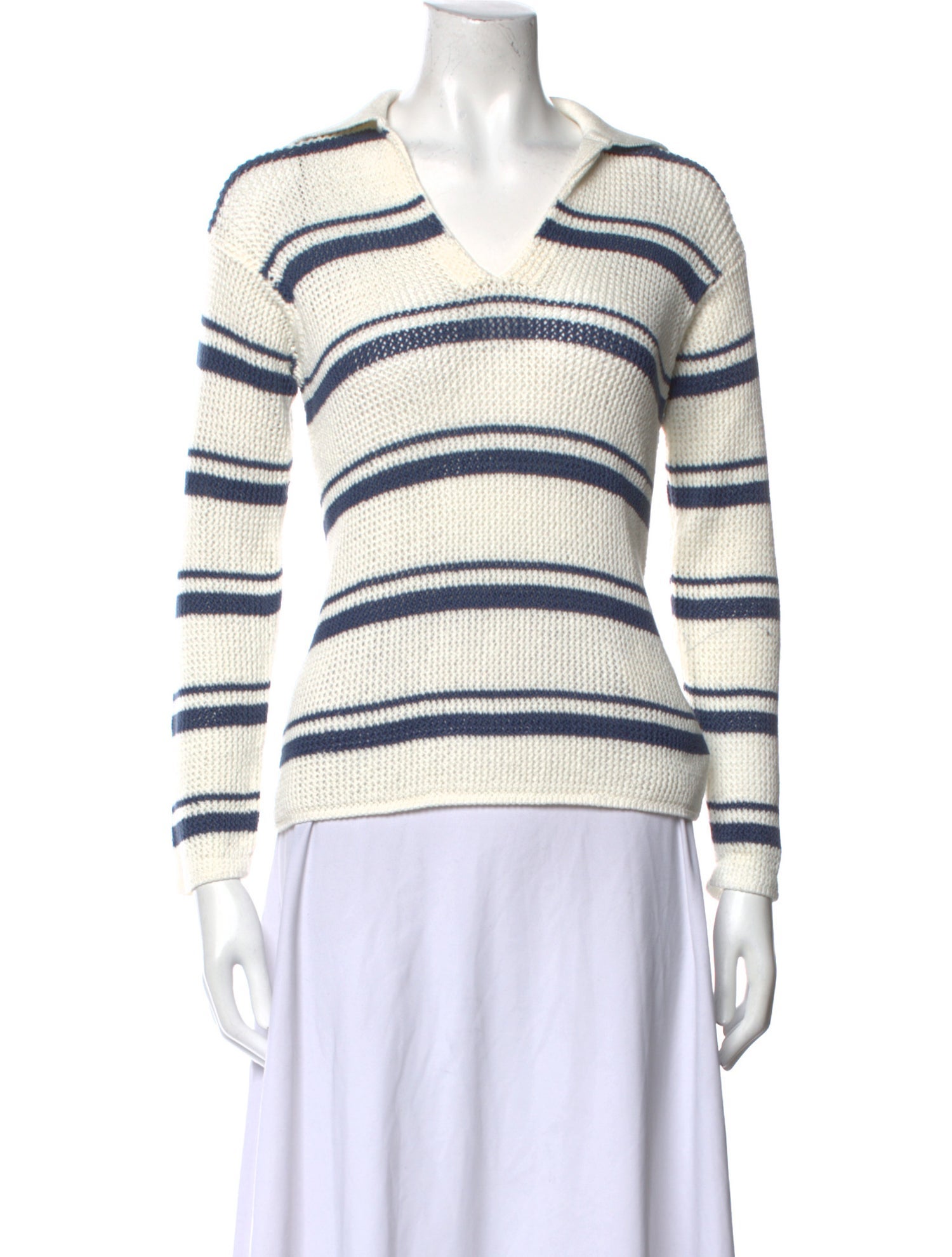 Vince Striped V-Neck Sweater w/ Tags
