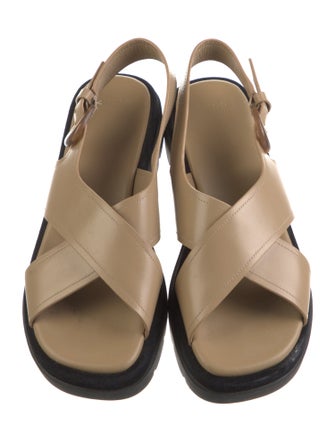 Vince Leather Leather Trim Embellishment Slingback Sandals