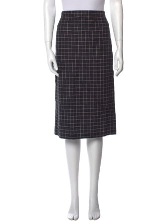 Vince Plaid Print Knee-Length Skirt