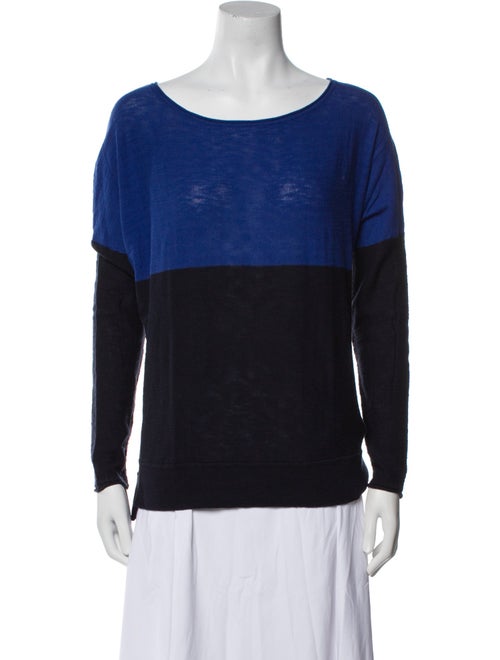 Vince Colorblock Pattern Bateau Neckline Sweater