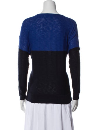 Vince Colorblock Pattern Bateau Neckline Sweater