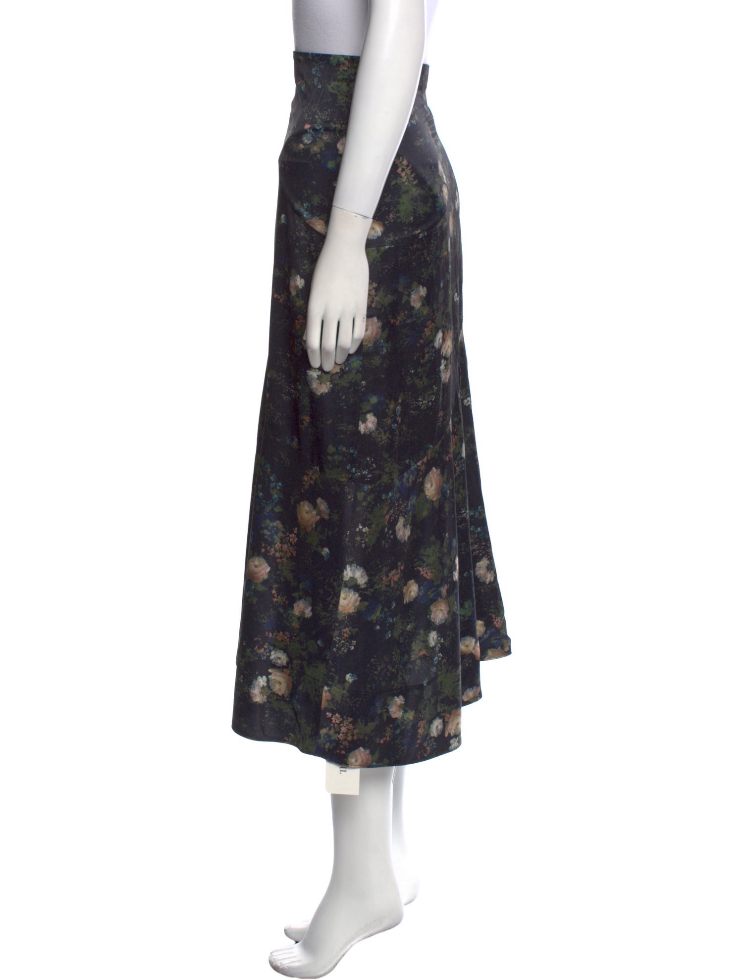 Vince Floral Print Midi Length Skirt