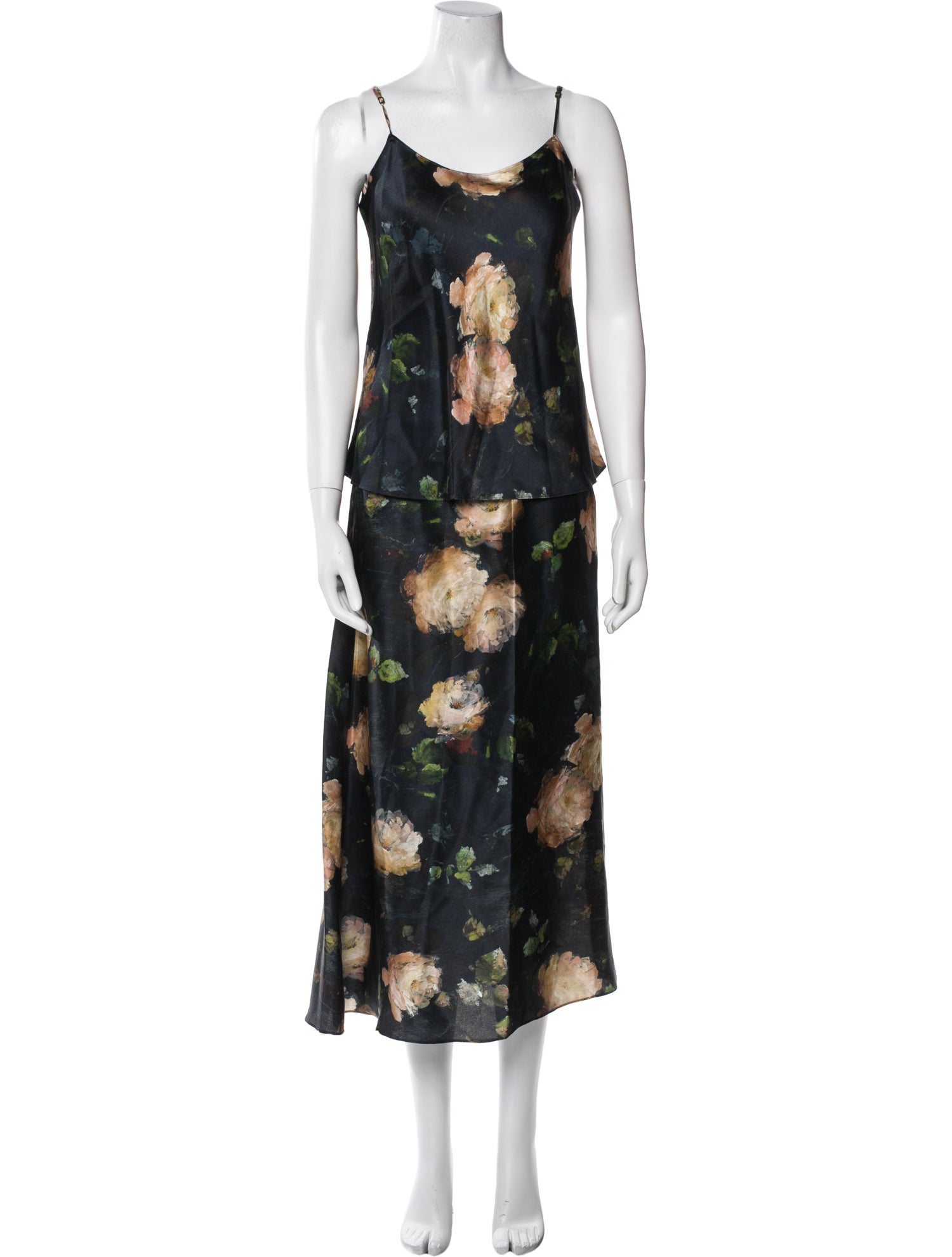 Vince Silk Floral Print Skirt Set