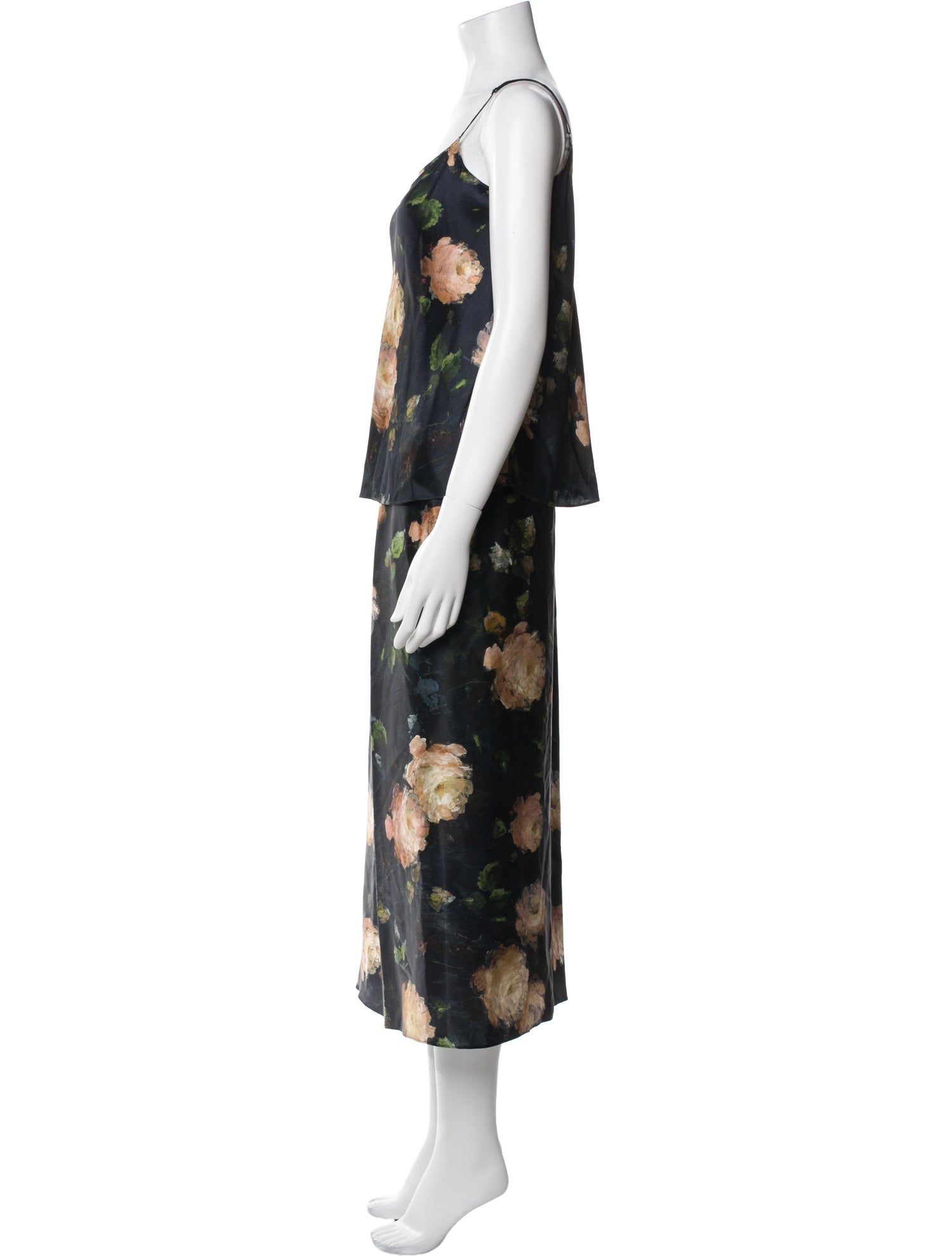 Vince Silk Floral Print Skirt Set