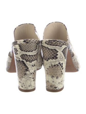 Vince Leather Animal Print Slides