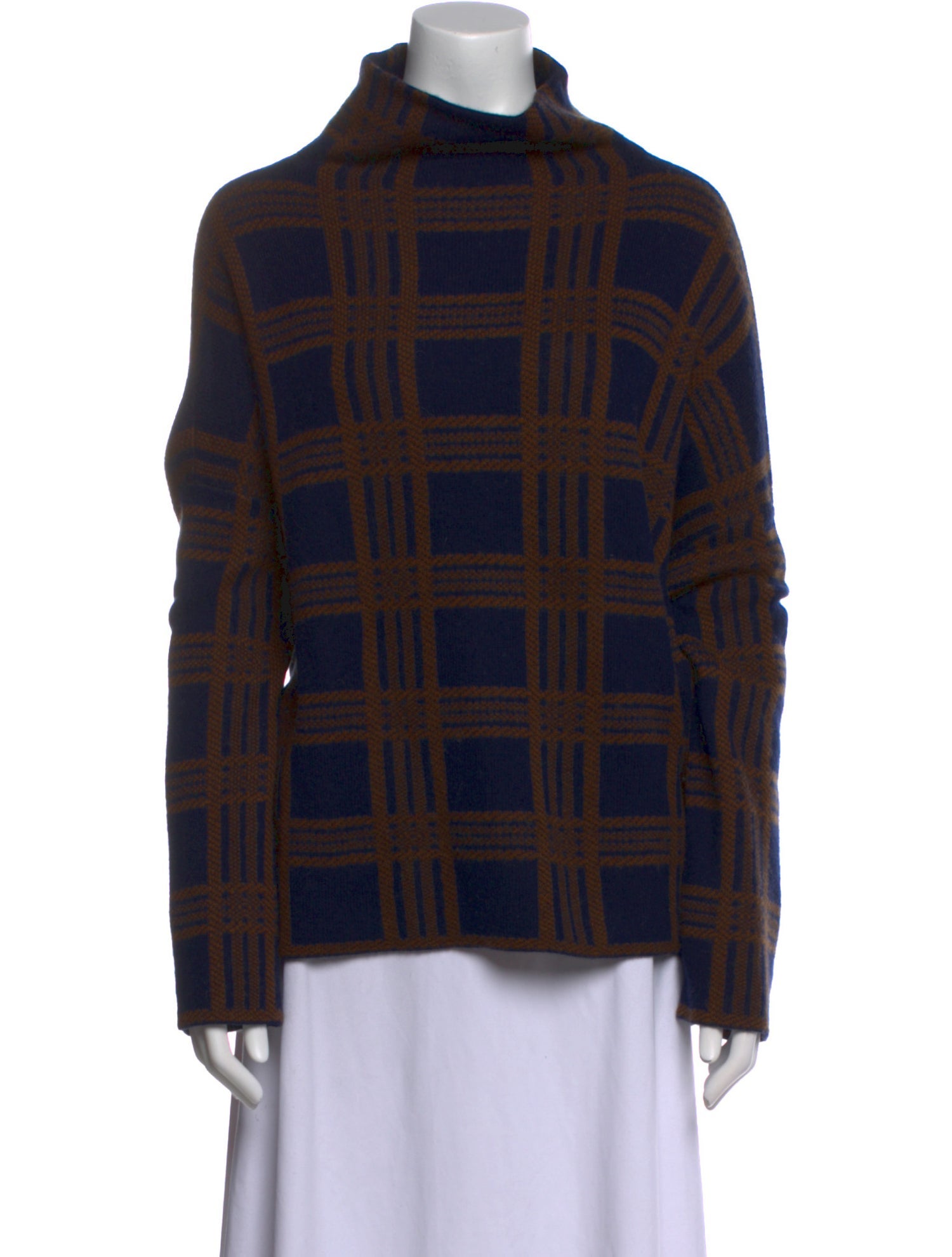 Vince Wool Plaid Print Sweater