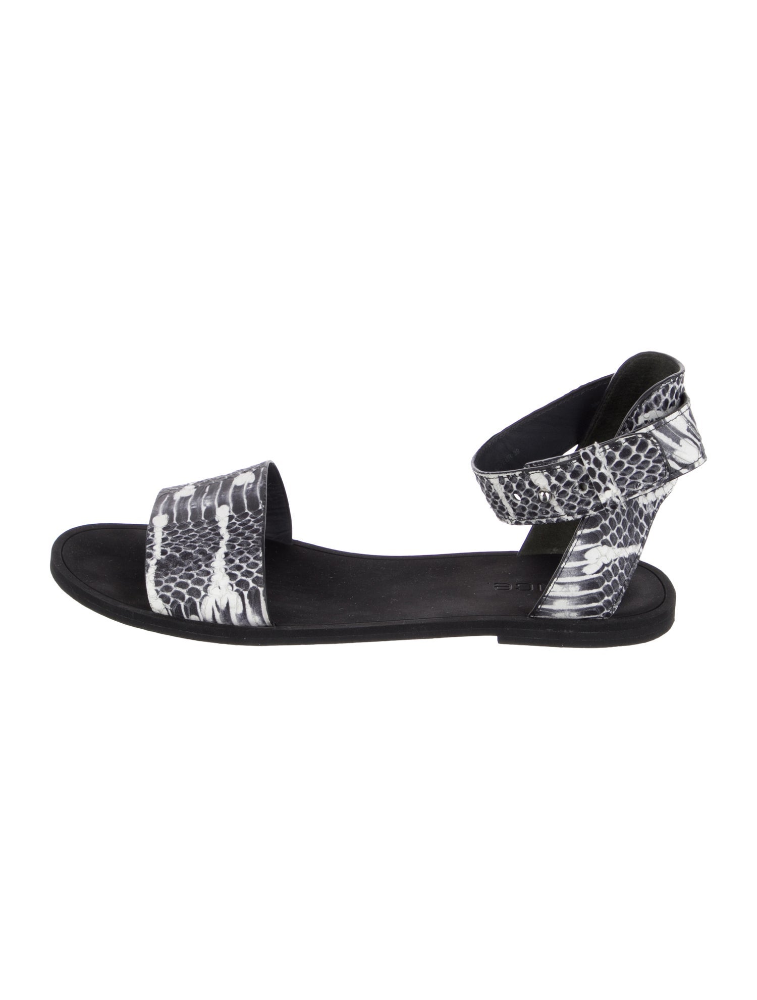 Vince Snakeskin Animal Print Slingback Sandals