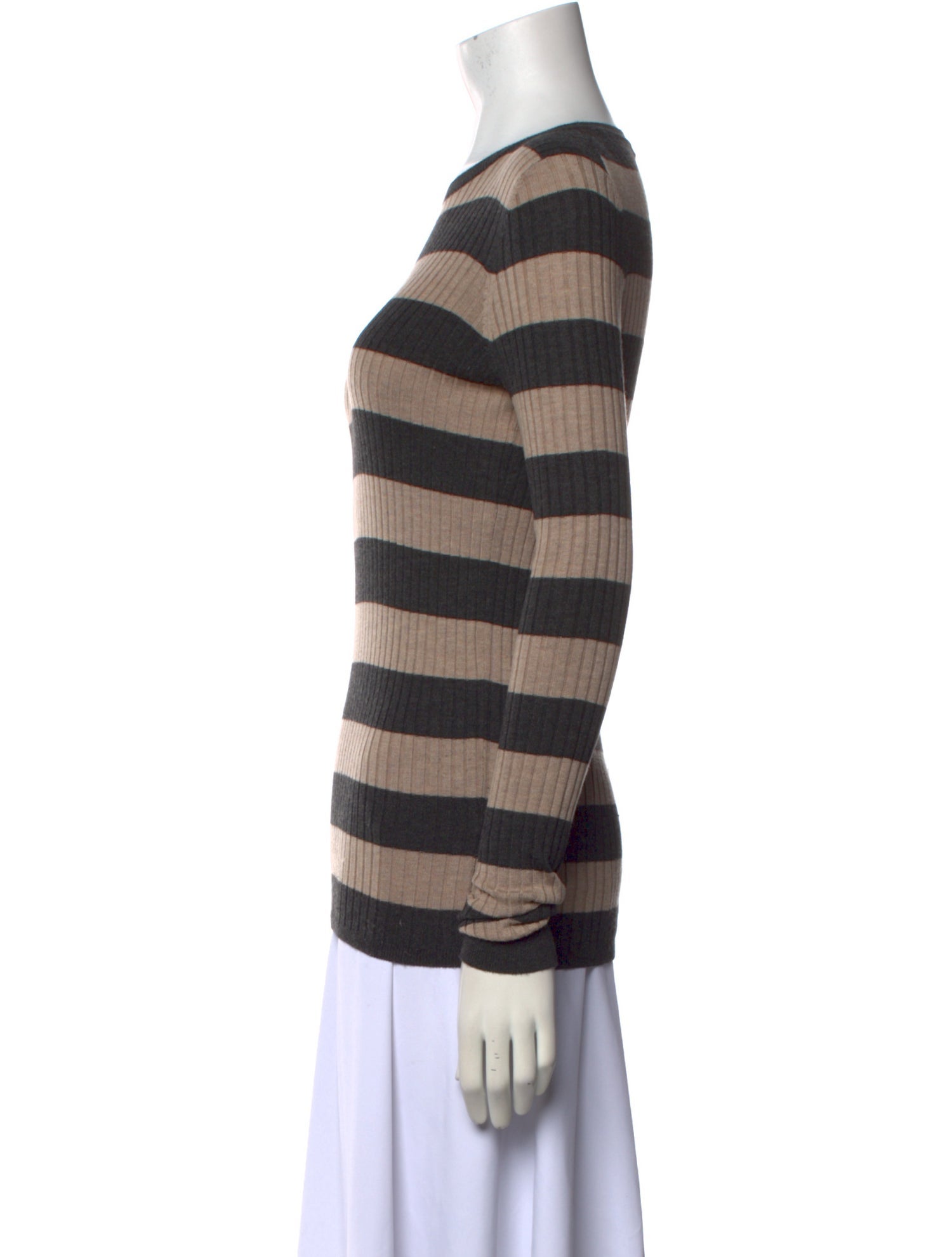 Vince Striped Bateau Neckline Sweater