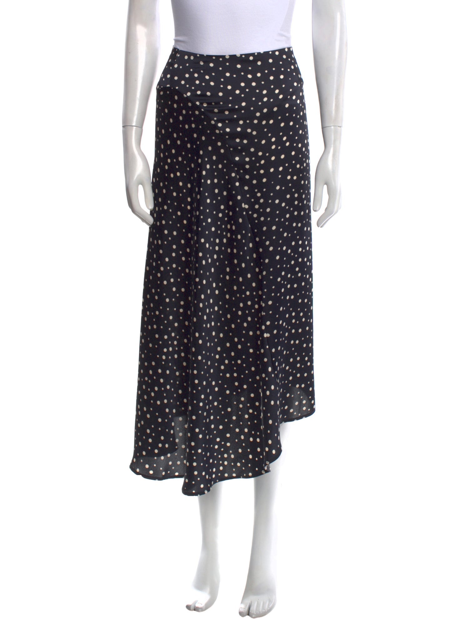 Vince Polka Dot Print Midi Length Skirt
