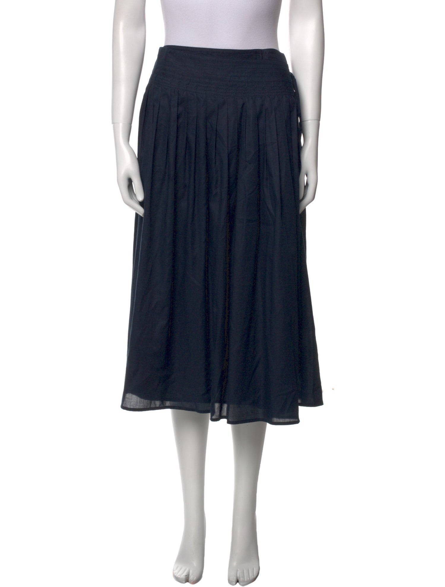 Vince Pleated Accents Midi Length Skirt