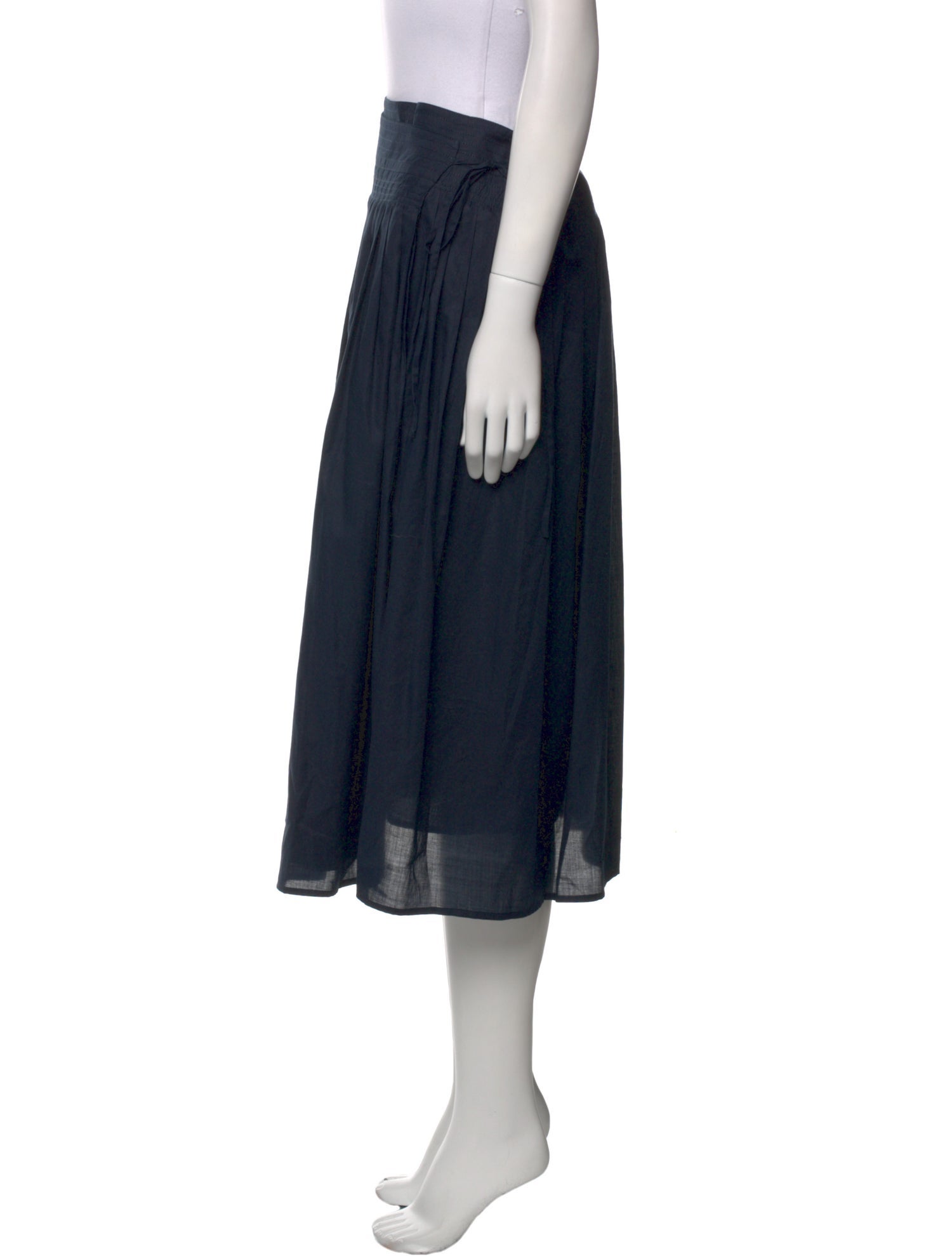 Vince Pleated Accents Midi Length Skirt