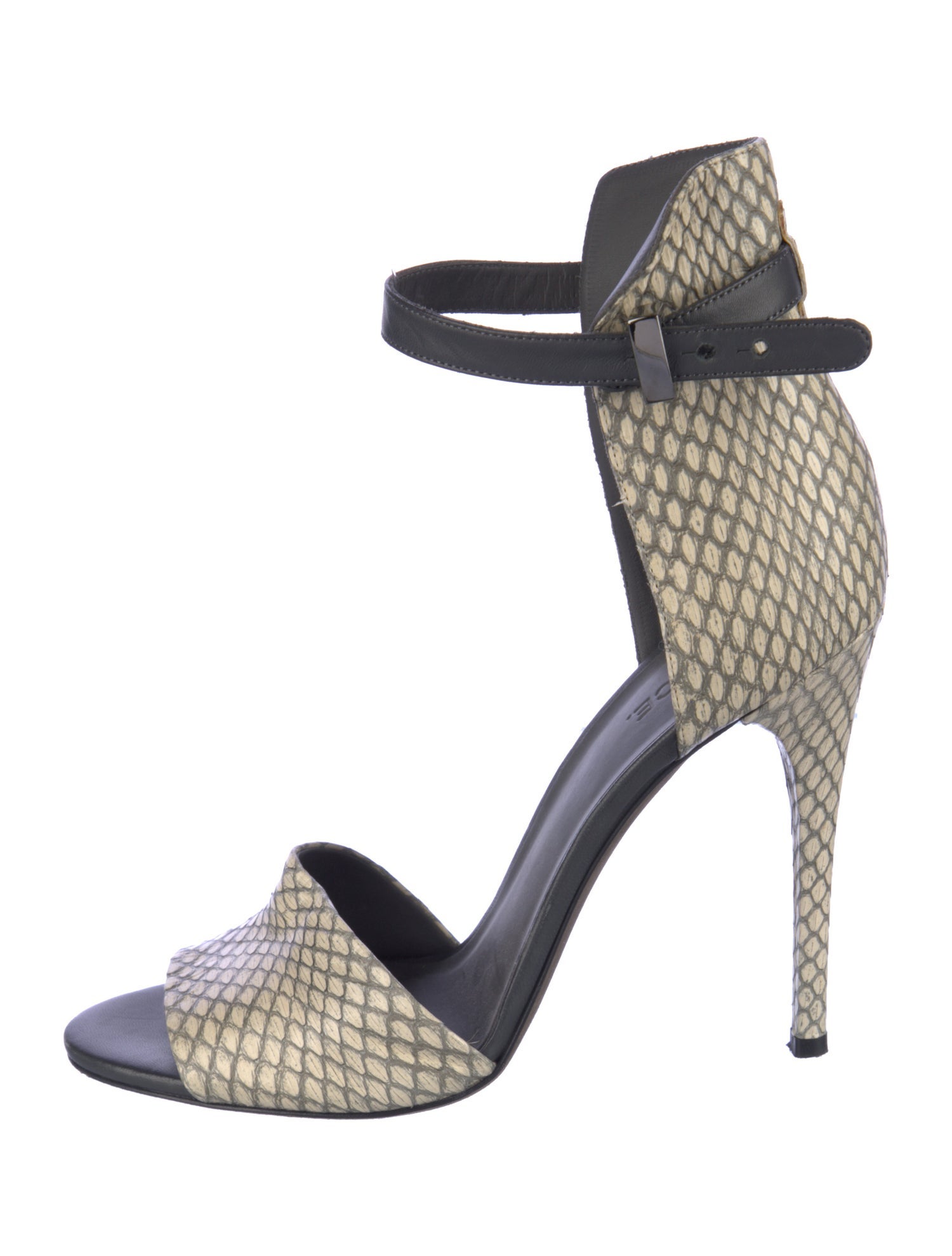 Vince Embossed Leather Animal Print Sandals