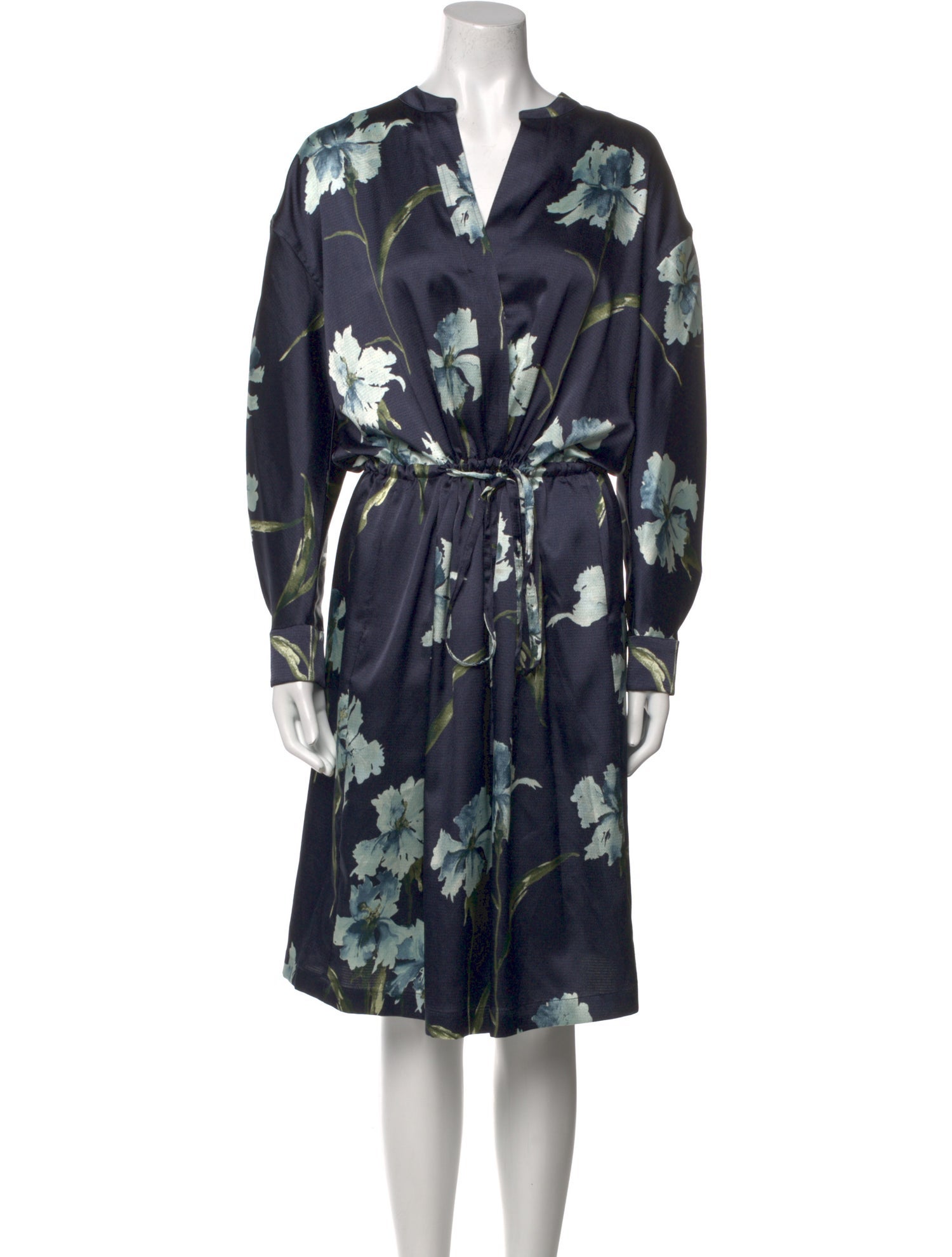 Vince Floral Print Midi Length Dress