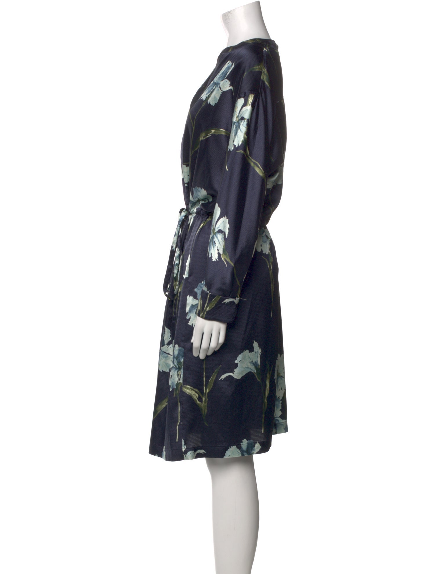 Vince Floral Print Midi Length Dress