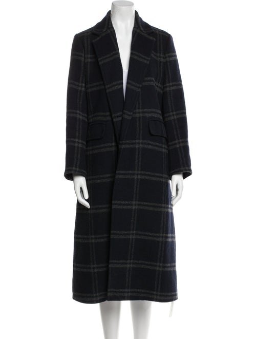 Vince Wool Plaid Print Coat