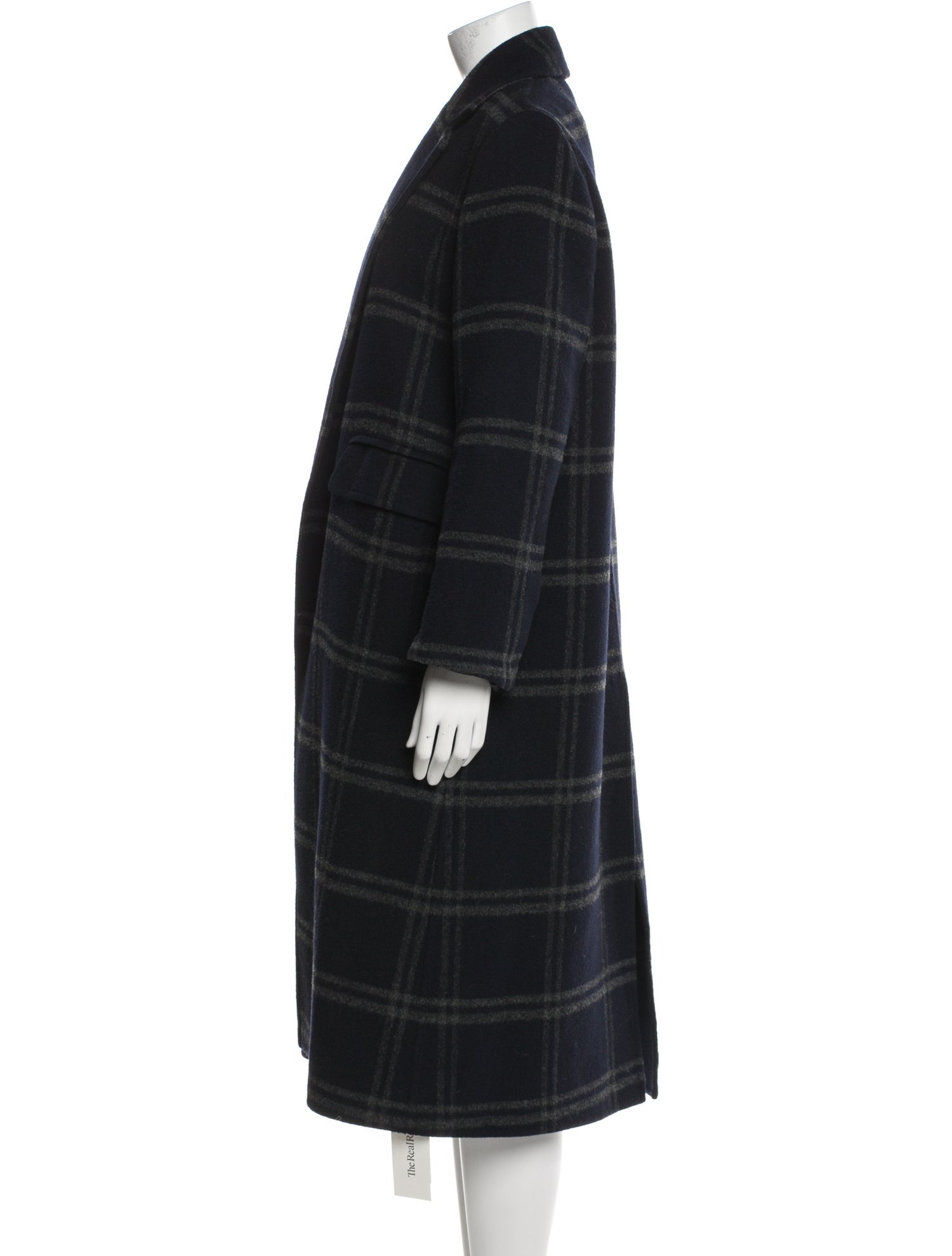 Vince Wool Plaid Print Coat