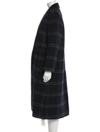 Vince Wool Plaid Print Coat