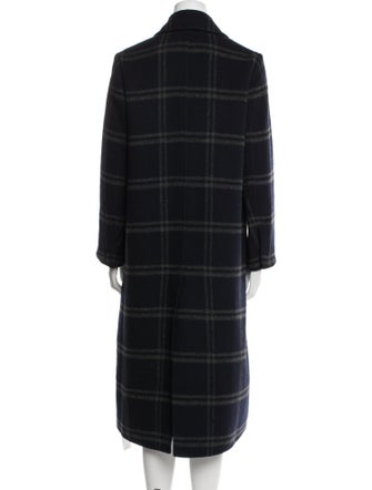 Vince Wool Plaid Print Coat