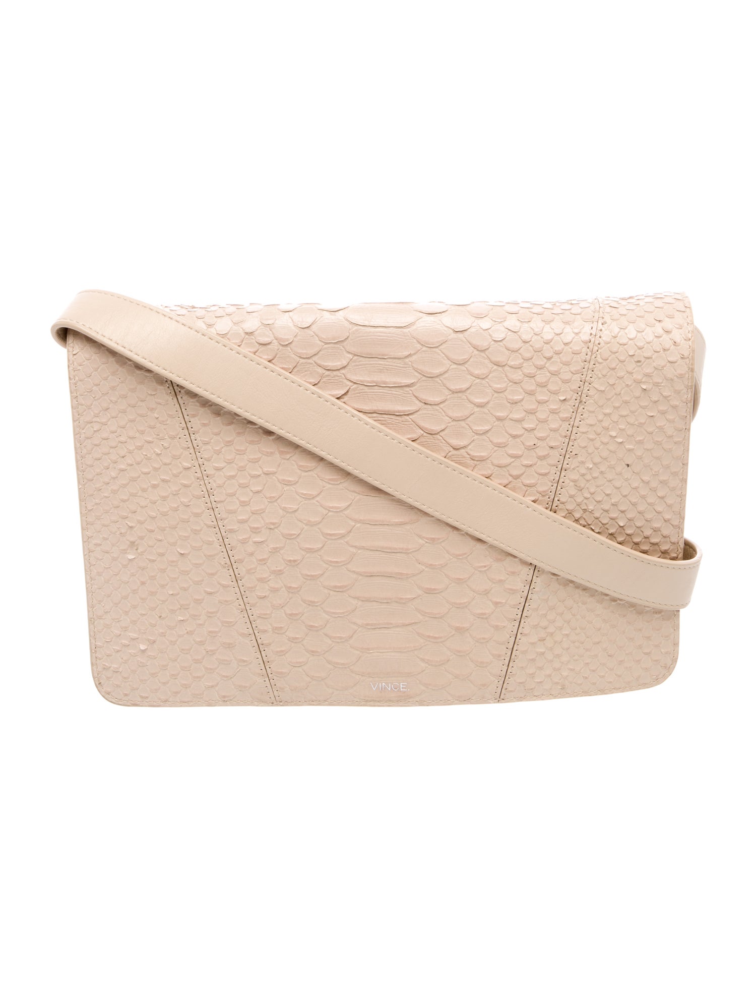 Vince Embossed Leather Messenger Bag