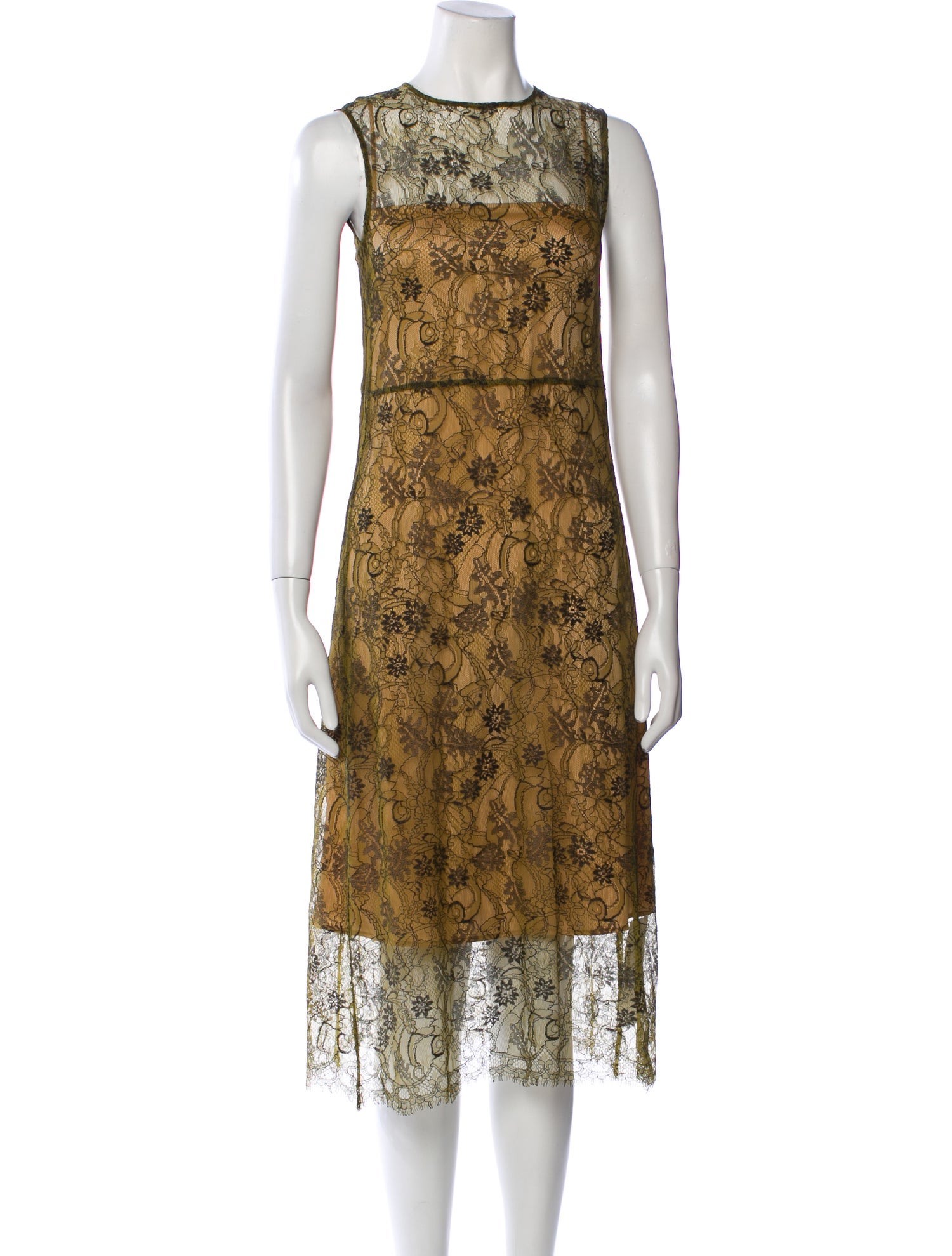 Vince Lace Pattern Midi Length Dress