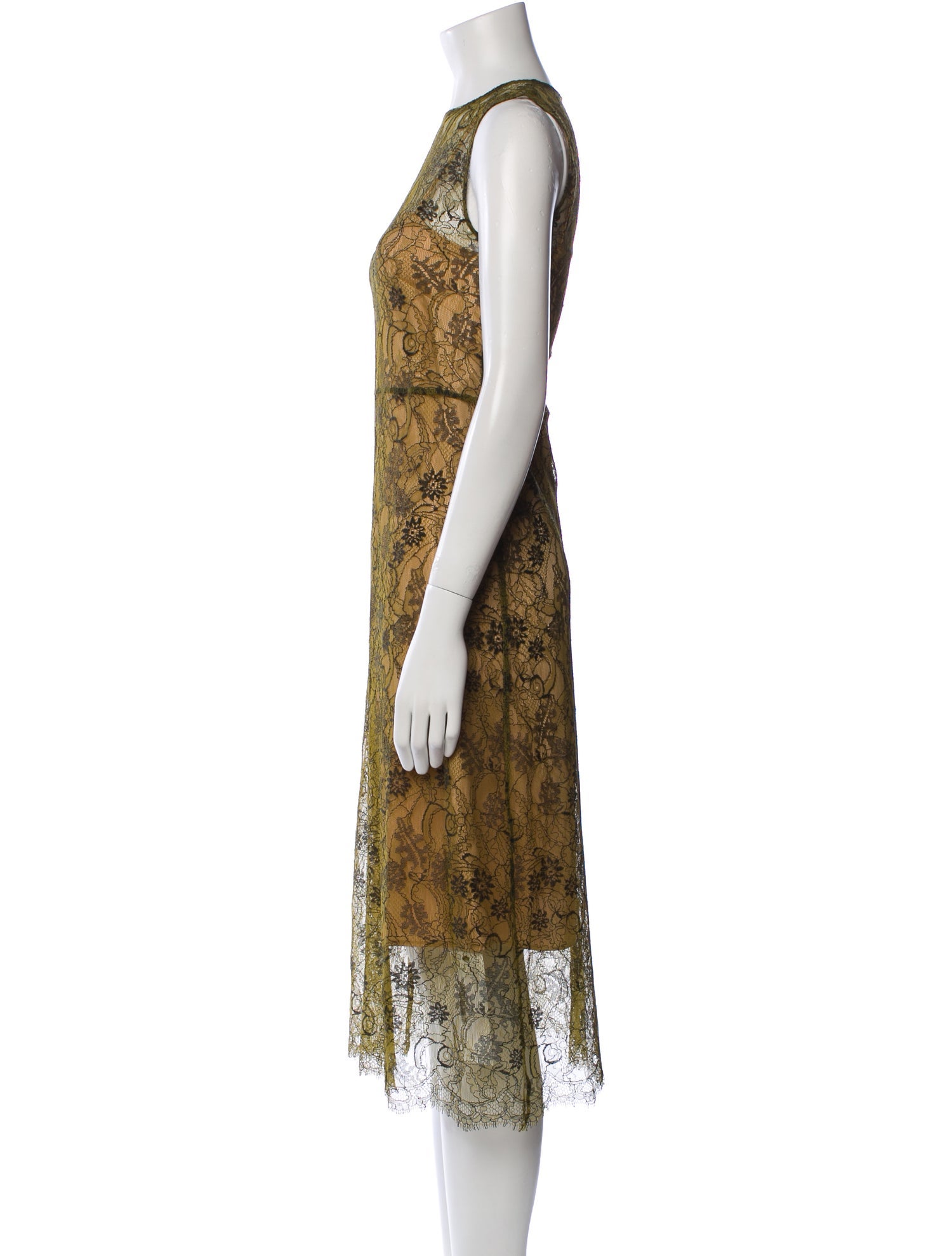 Vince Lace Pattern Midi Length Dress