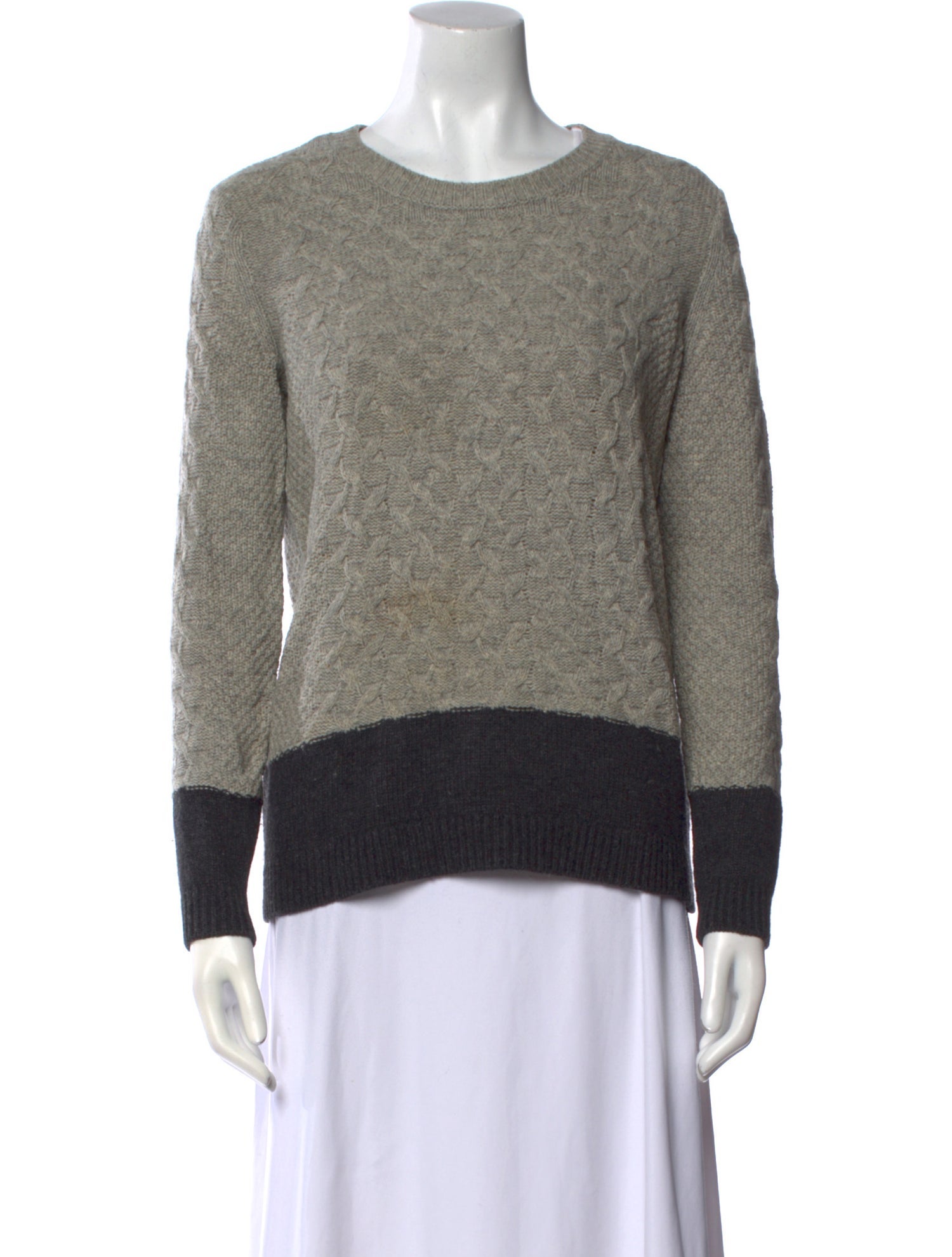 Vince Colorblock Pattern Scoop Neck Sweater