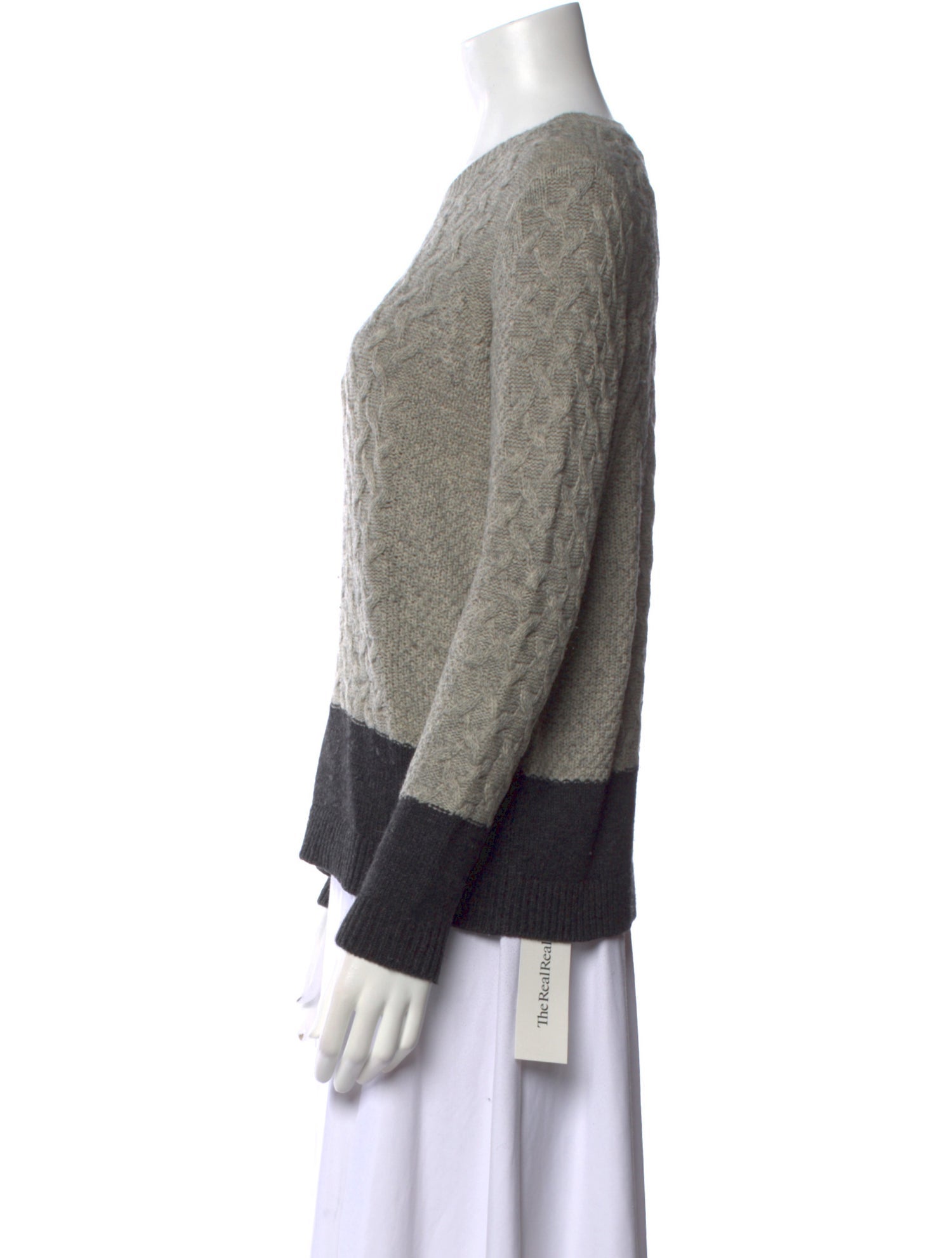Vince Colorblock Pattern Scoop Neck Sweater