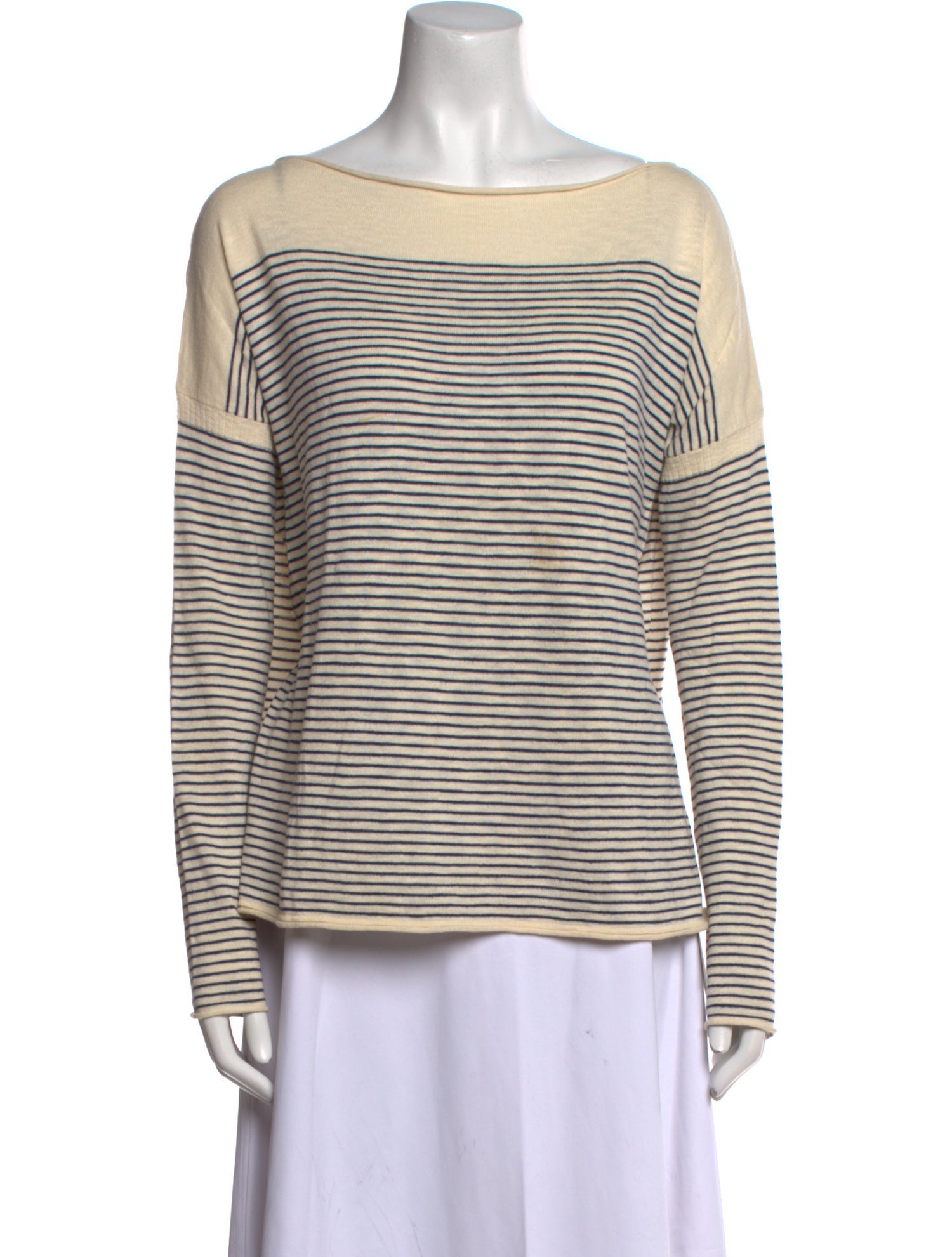Vince Striped Bateau Neckline Sweater