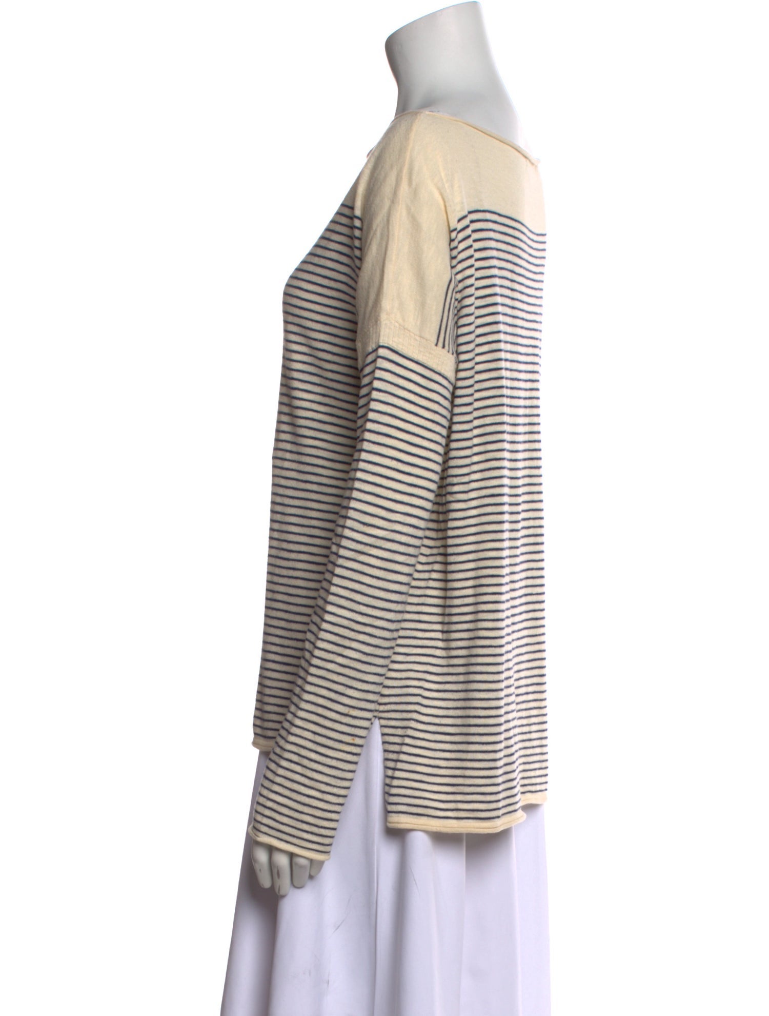 Vince Striped Bateau Neckline Sweater