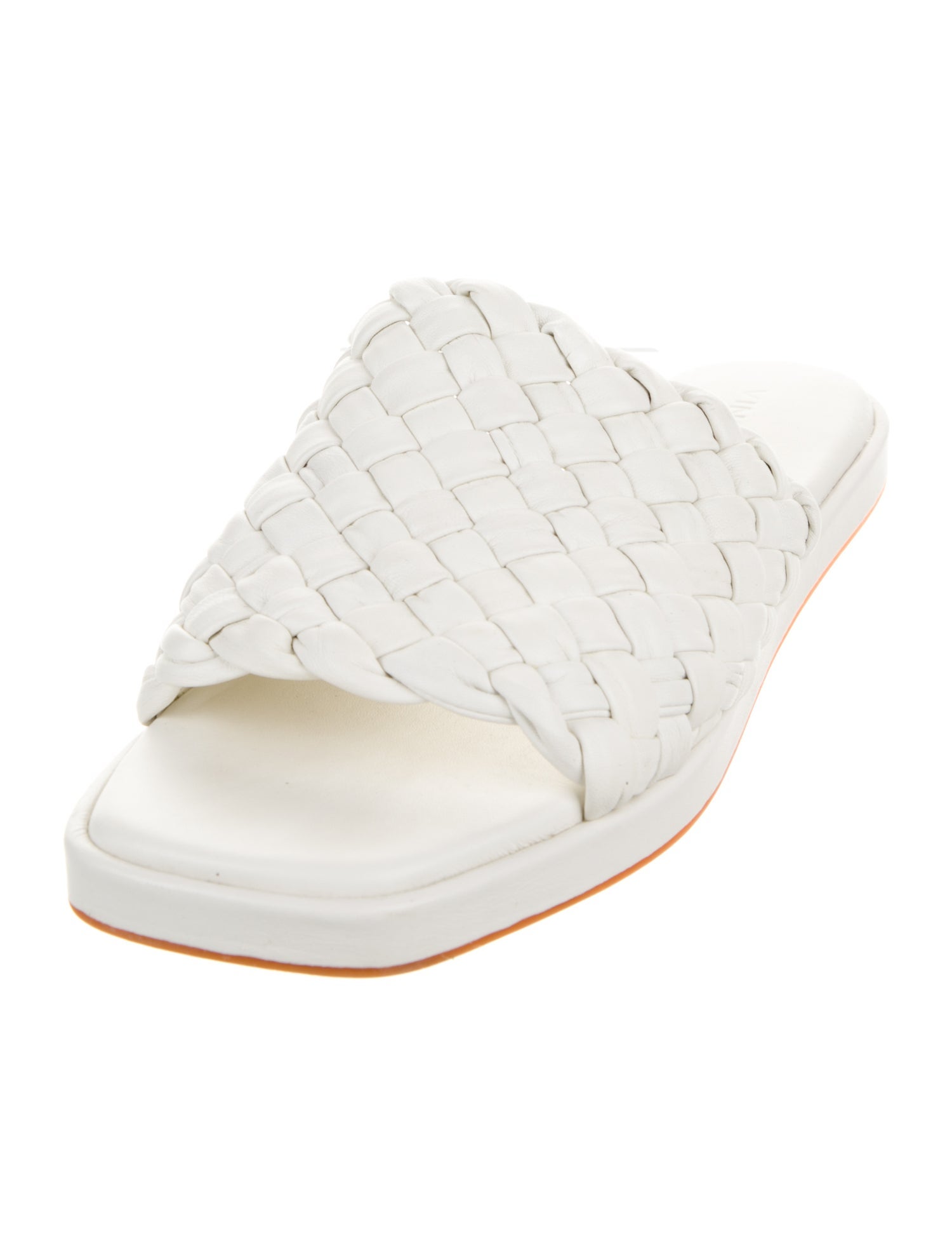 Vince Leather Braided Accents Slides