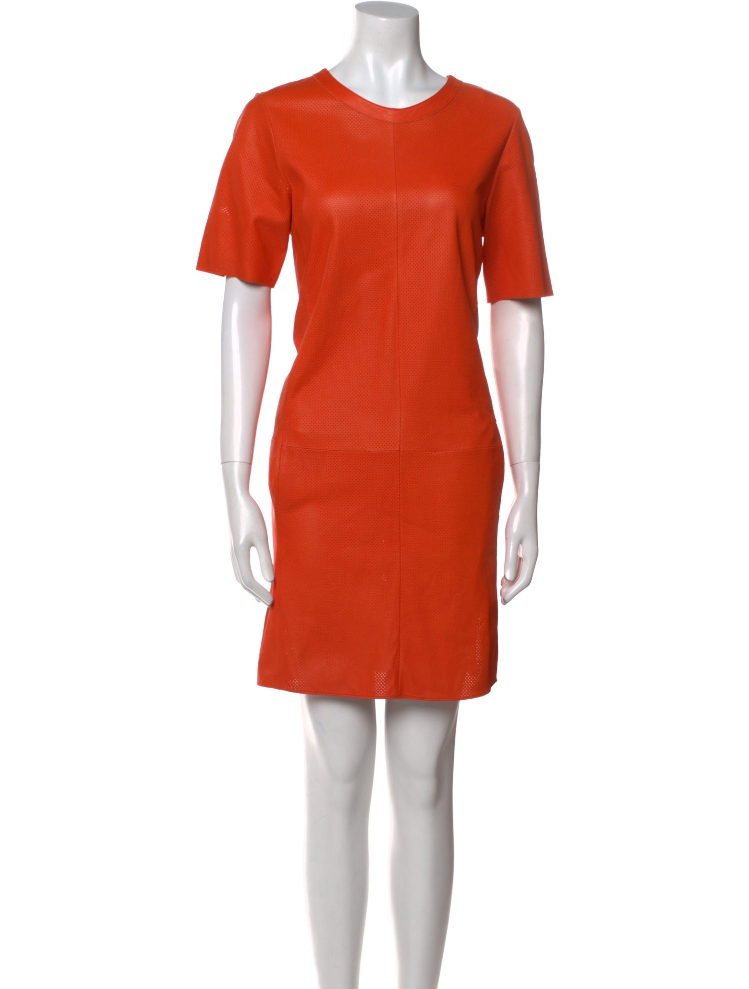 Vince Lamb Leather Knee-Length Dress