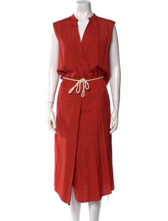 Vince V-Neck Midi Length Dress