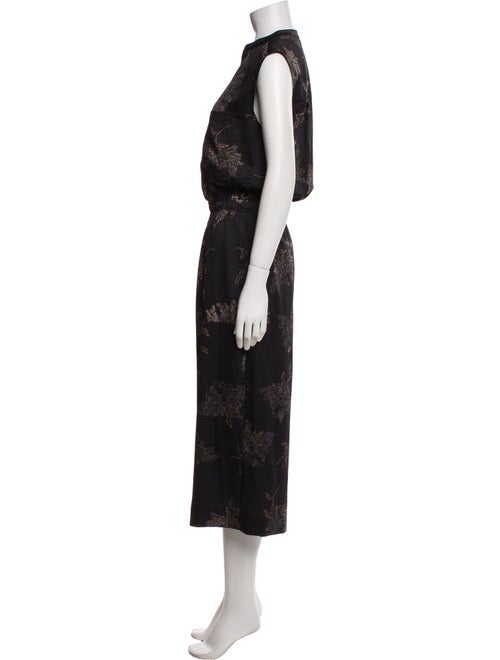 Vince Floral Print V-Neck Jumpsuit