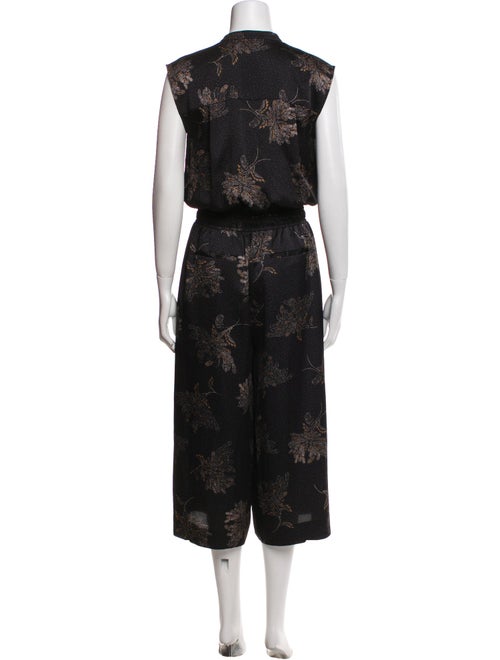 Vince Floral Print V-Neck Jumpsuit