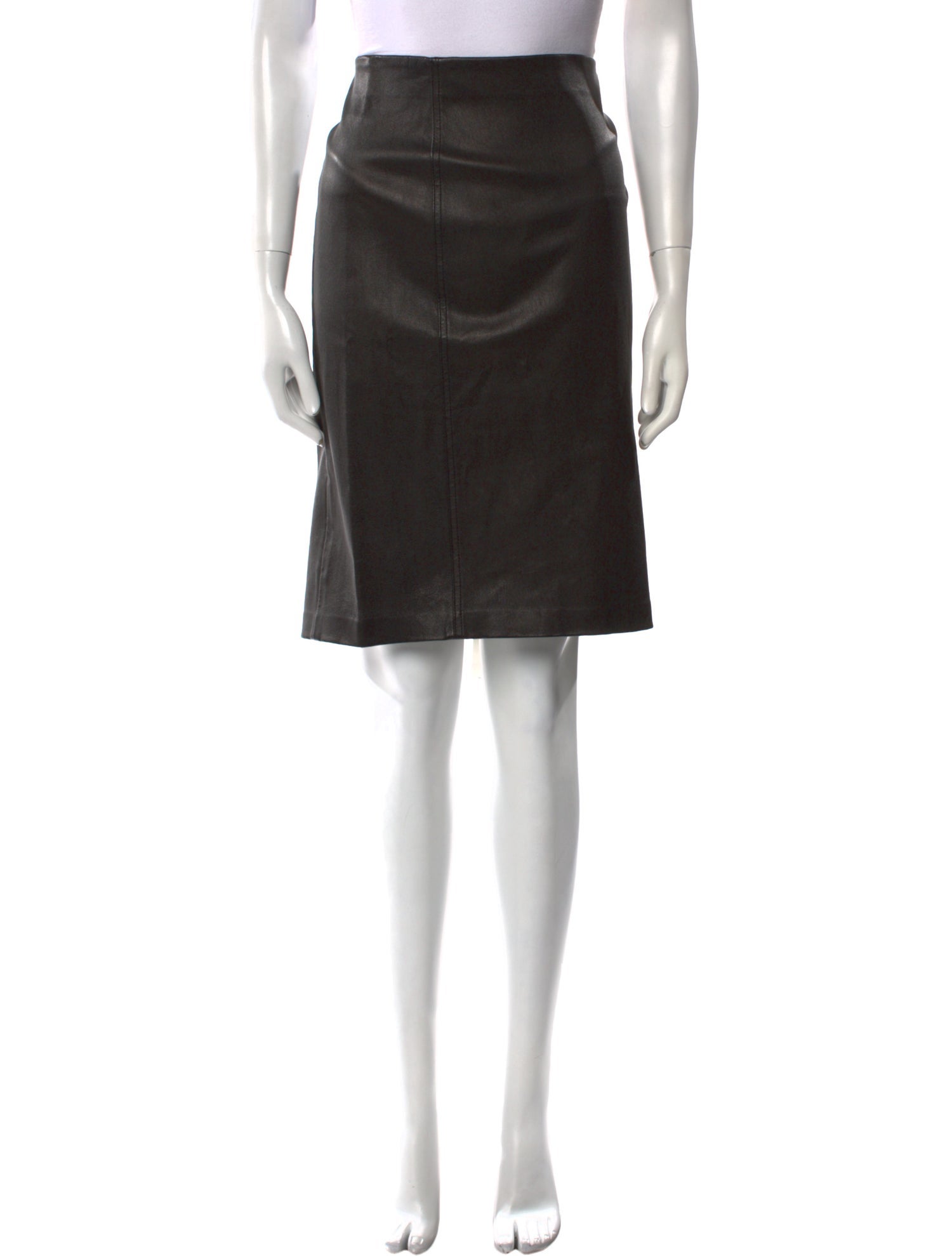 Vince Lamb Leather Knee-Length Skirt
