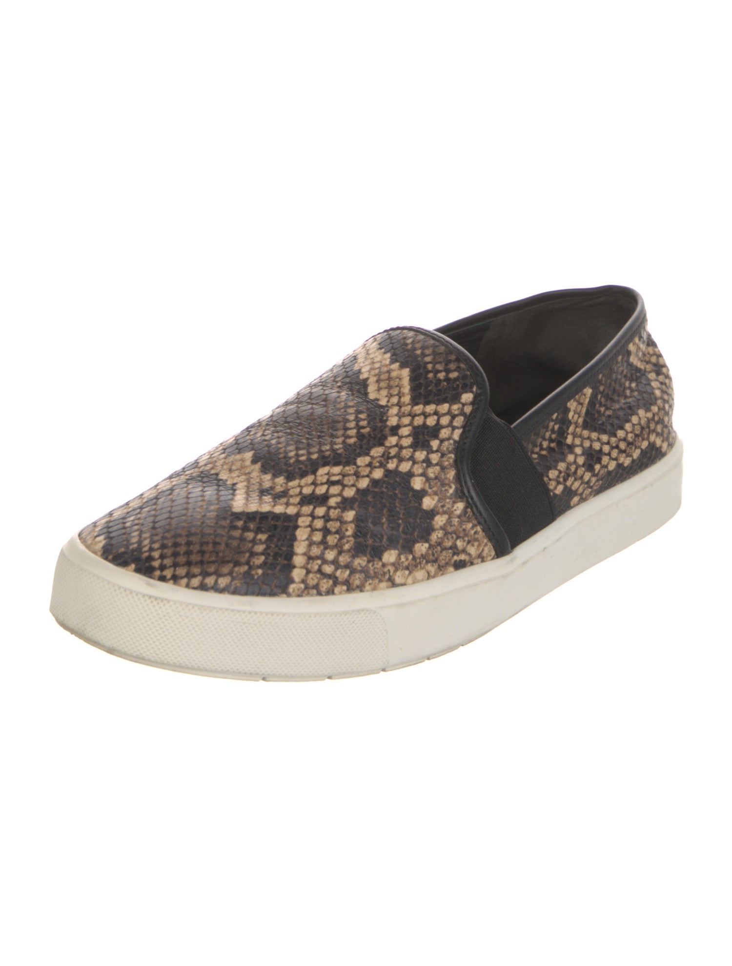 Vince Leather Animal Print Sneakers