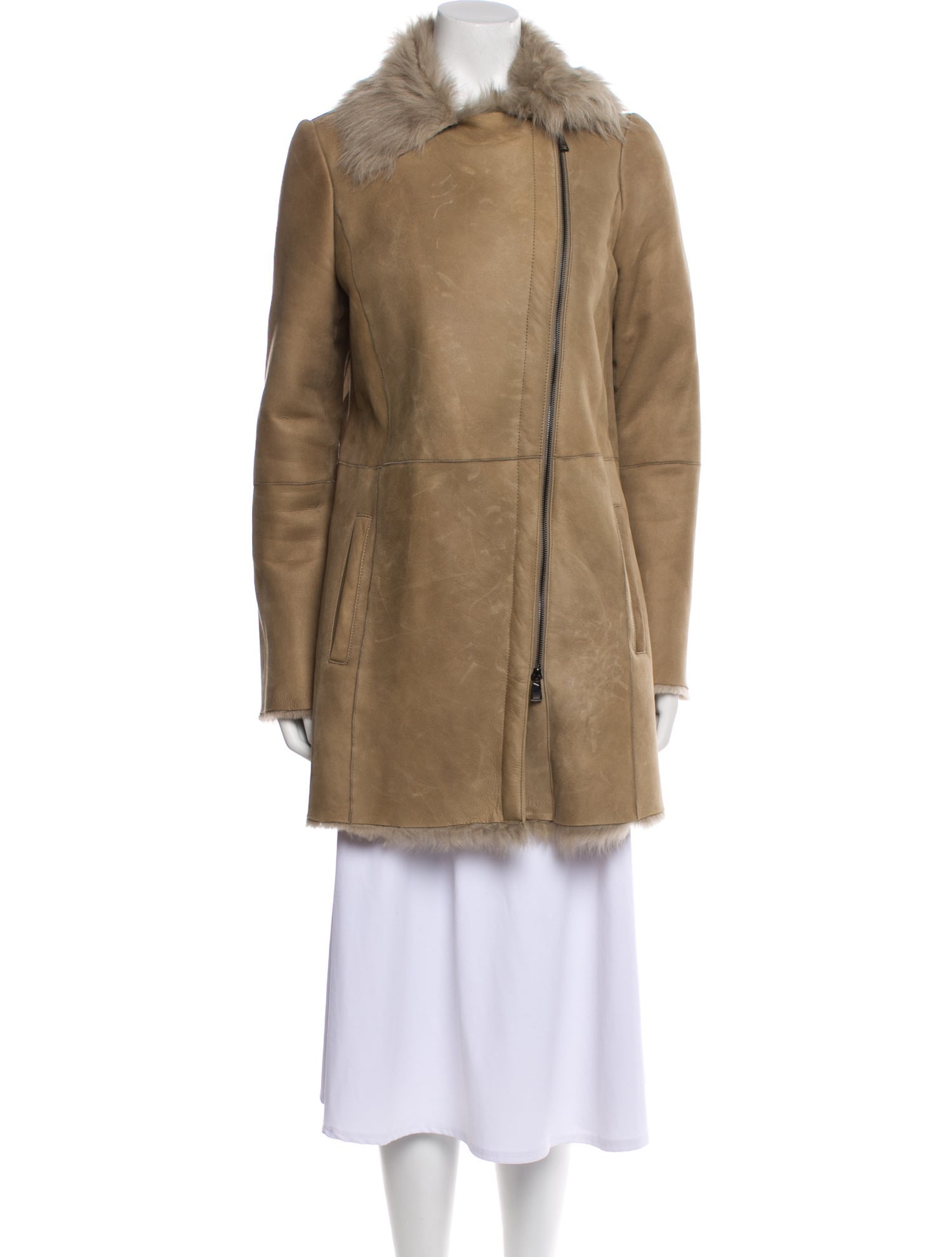 Vince Leather Fur Coat