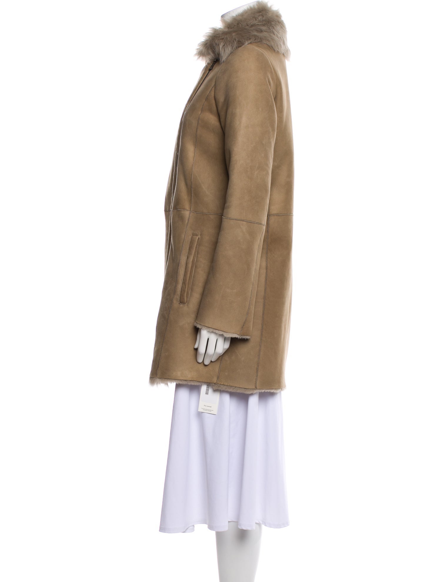 Vince Leather Fur Coat