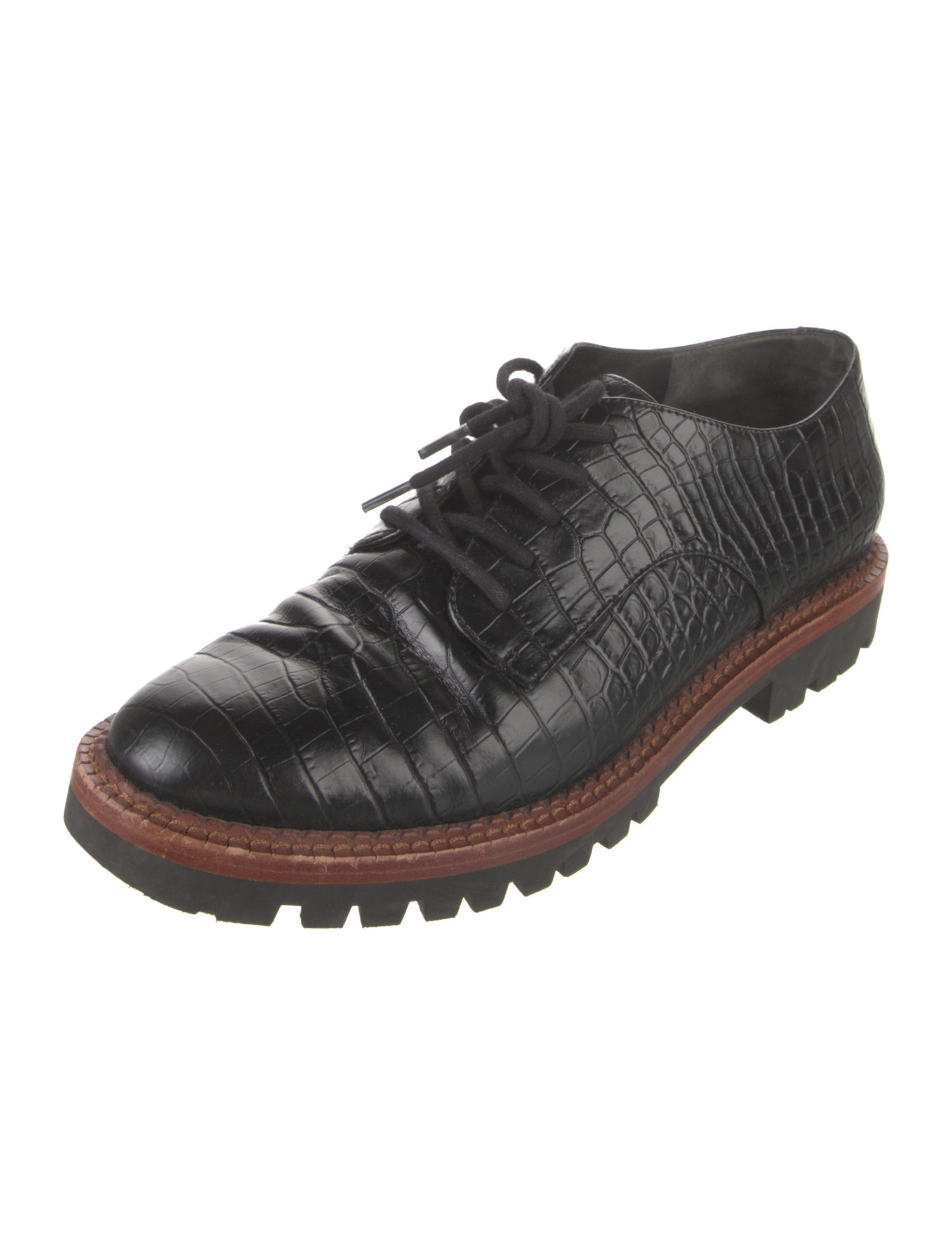 Vince Embossed Leather Oxfords