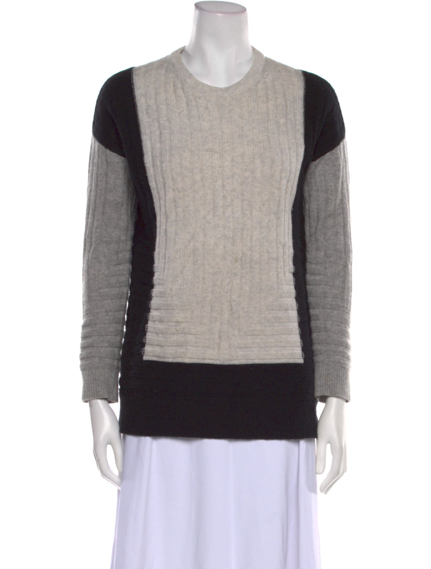 Vince Wool Colorblock Pattern Sweater